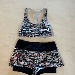 Lululemon Athletica Multicolor Sports Bra and Shorts Set